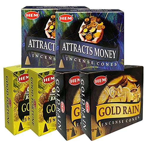 Hem Incense Cones Variety Pack #6 and Cone Incense Burner Bundle with 6 Most Admired Fragrances