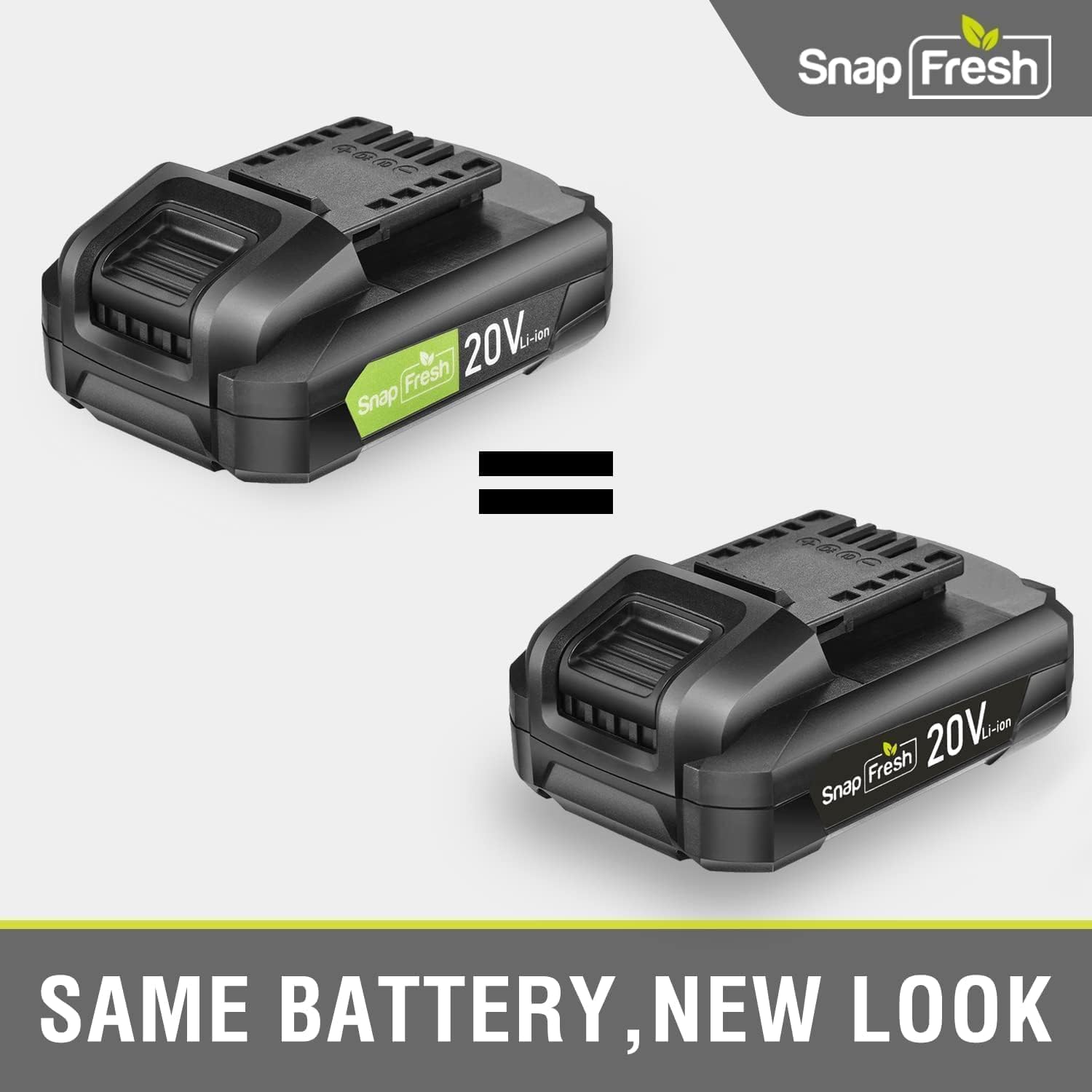 SnapFresh 20V 2.0Ah Li-ion Battery, 2-Pack(Not Compatible with Other Brands), Lithium-Ion Battery Support Fast Charging(BBT-DC20A)