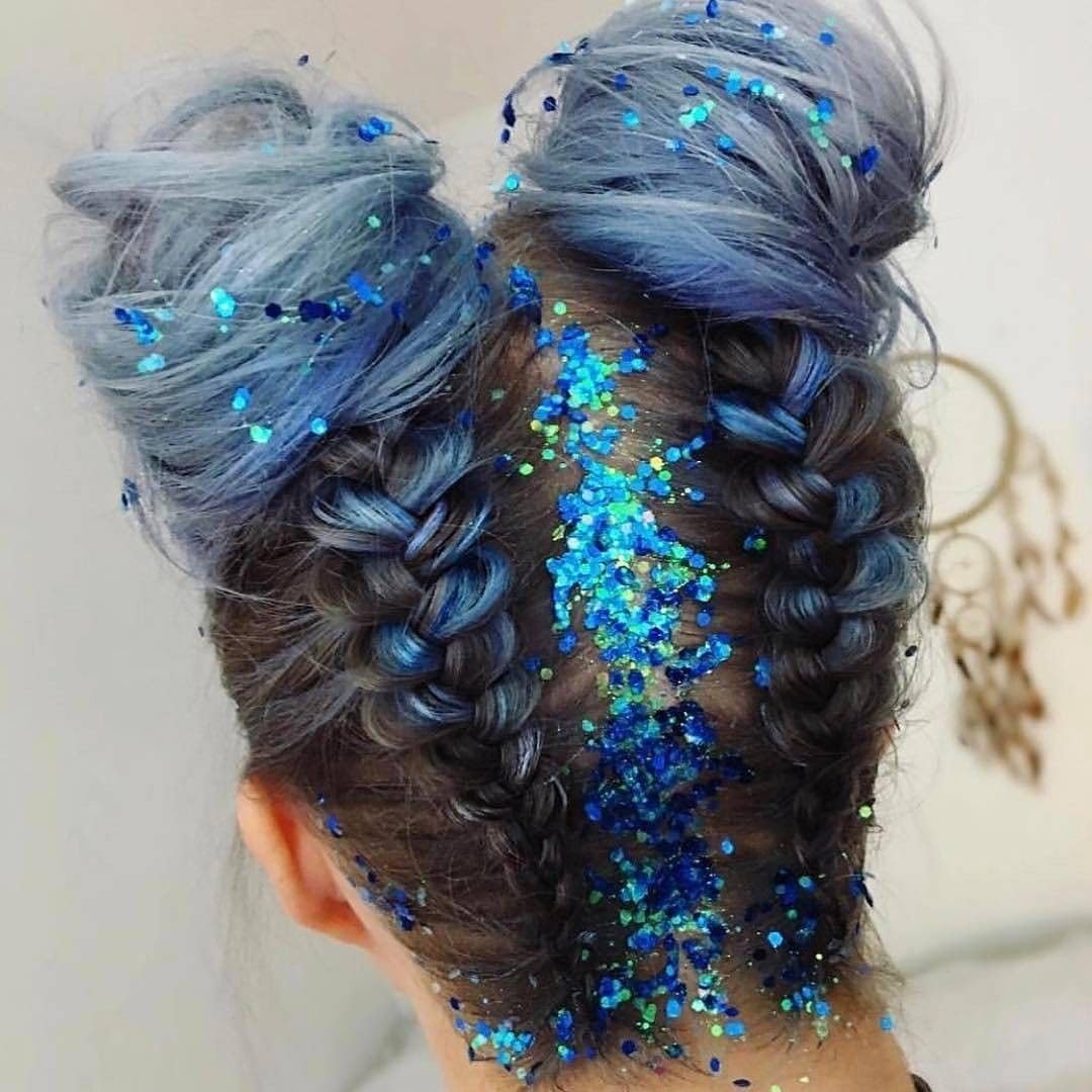 Go Ho Blue Face Body Glitter,Singer Concerts Blue Face Paint Glitter Makeup,Holographic Chunky Sequins Glitters for Eye Lip Hair Nails,Festival Glitter Rave Accessories,01 Blue Glitter 52g