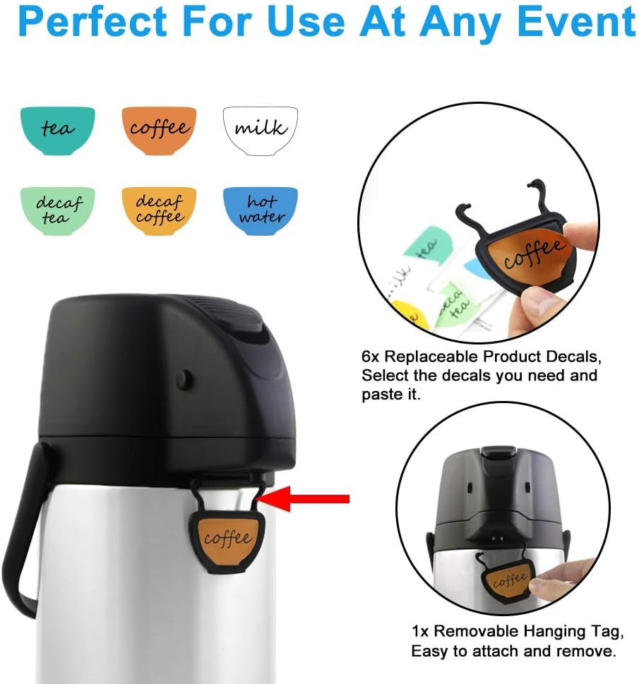 TOMAKEIT Airpot Coffee Dispenser Thermal with Pump,3L/102 Oz Insulated Stainless Steel Large Airpot Coffee Carafe Lever Action for Hot/Cold Water,Thermos for Coffee Hot Cocoa for Parties