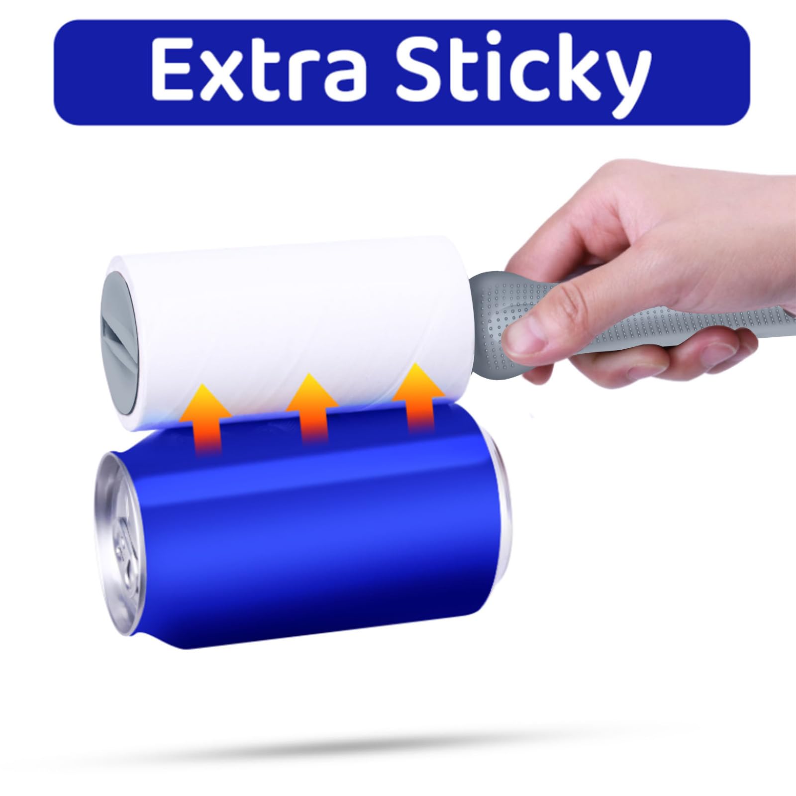 Sticky Lint Roller for Pet Hair: Lint Remover for Dog Cat Hair Mega Value Set 540 Sheets 2 Handles+6 Rollers Fur Removal for Clothes Couch Furniture