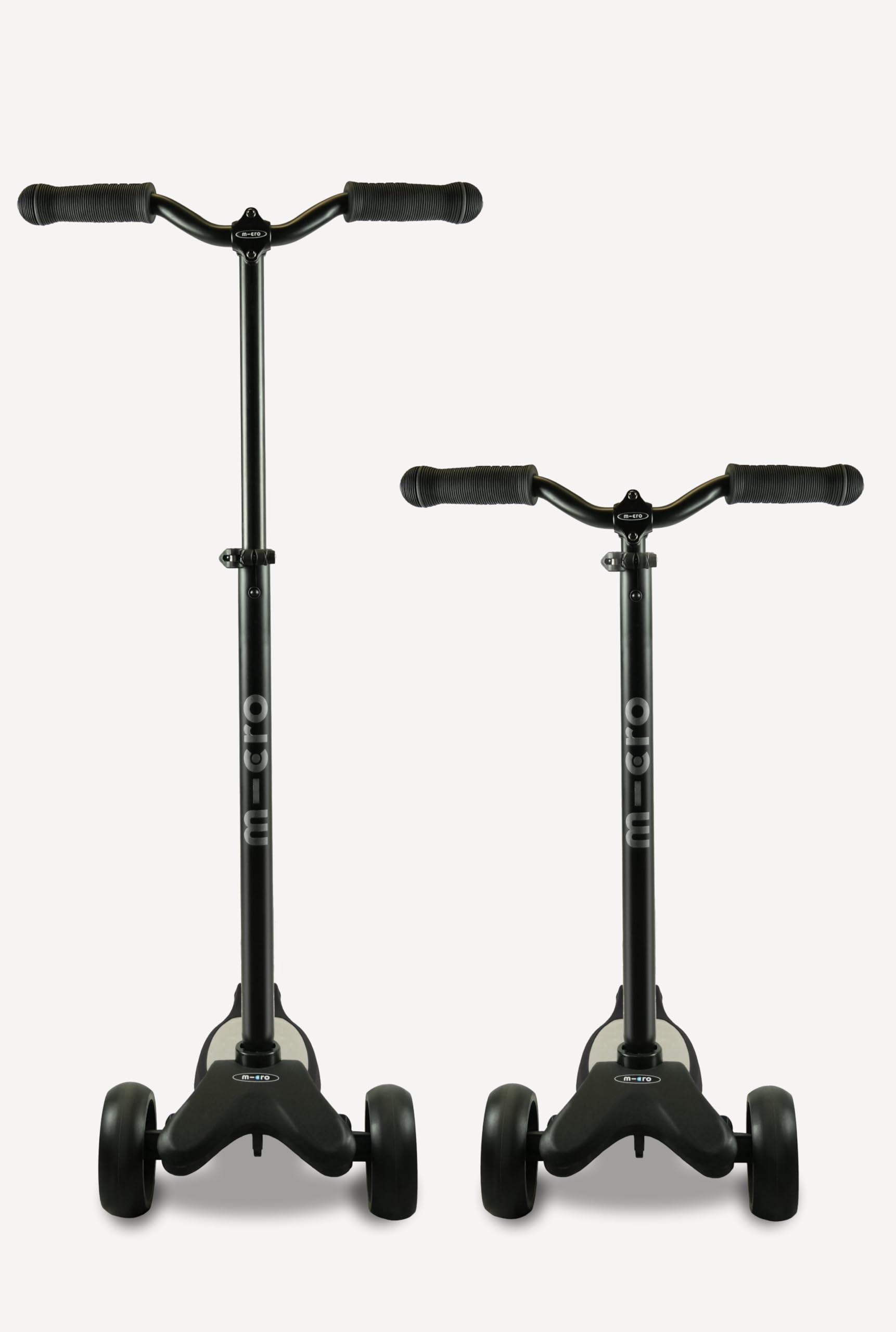 Micro Kickboard Reloaded Three-Wheel Scooter for Big Kids, Teens, & Adults – Lean-to-Steer Carving Ride, Adjustable T-Bar, Wide Wheels, Up to 220 lb, Ages 13+ (Black)