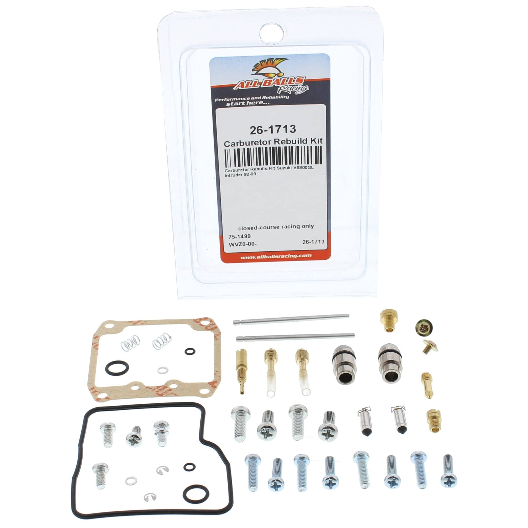 All Balls Racing 26-1713 Carburetor Rebuild Kit Compatible with/Replacement For Suzuki VS 800 GL Intruder 1992-2004, VS 800 GL S50 Intruder 2005-2009