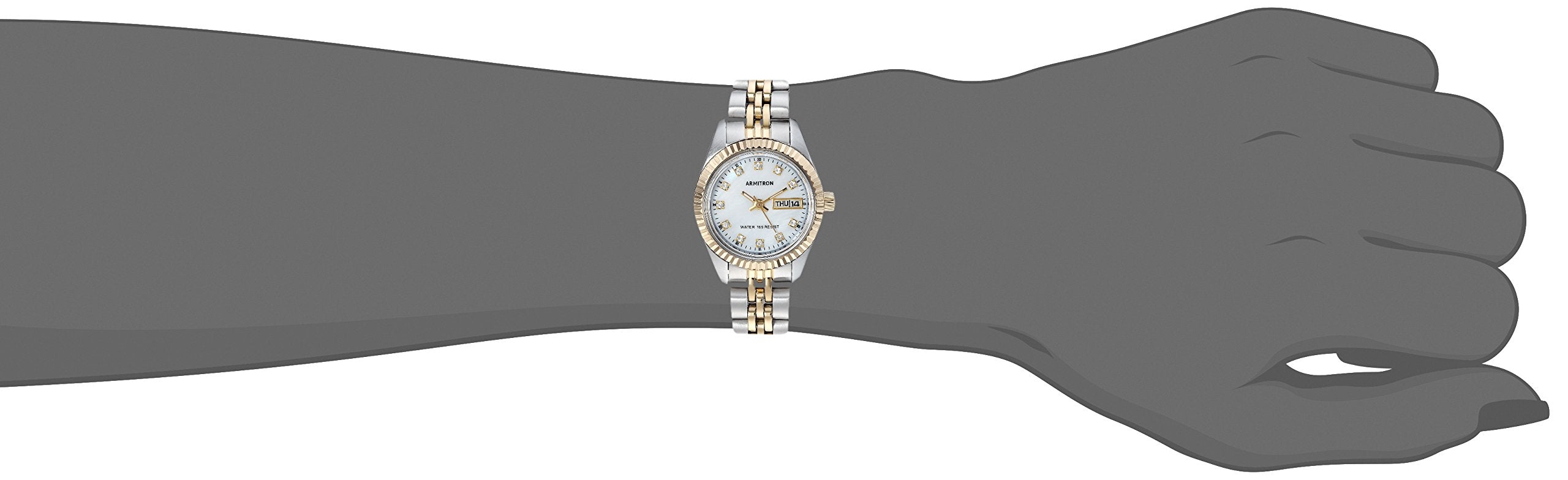 Armitron Women's 75/2475MOP Genuine Crystal Accented Two-Tone Bracelet Watch
