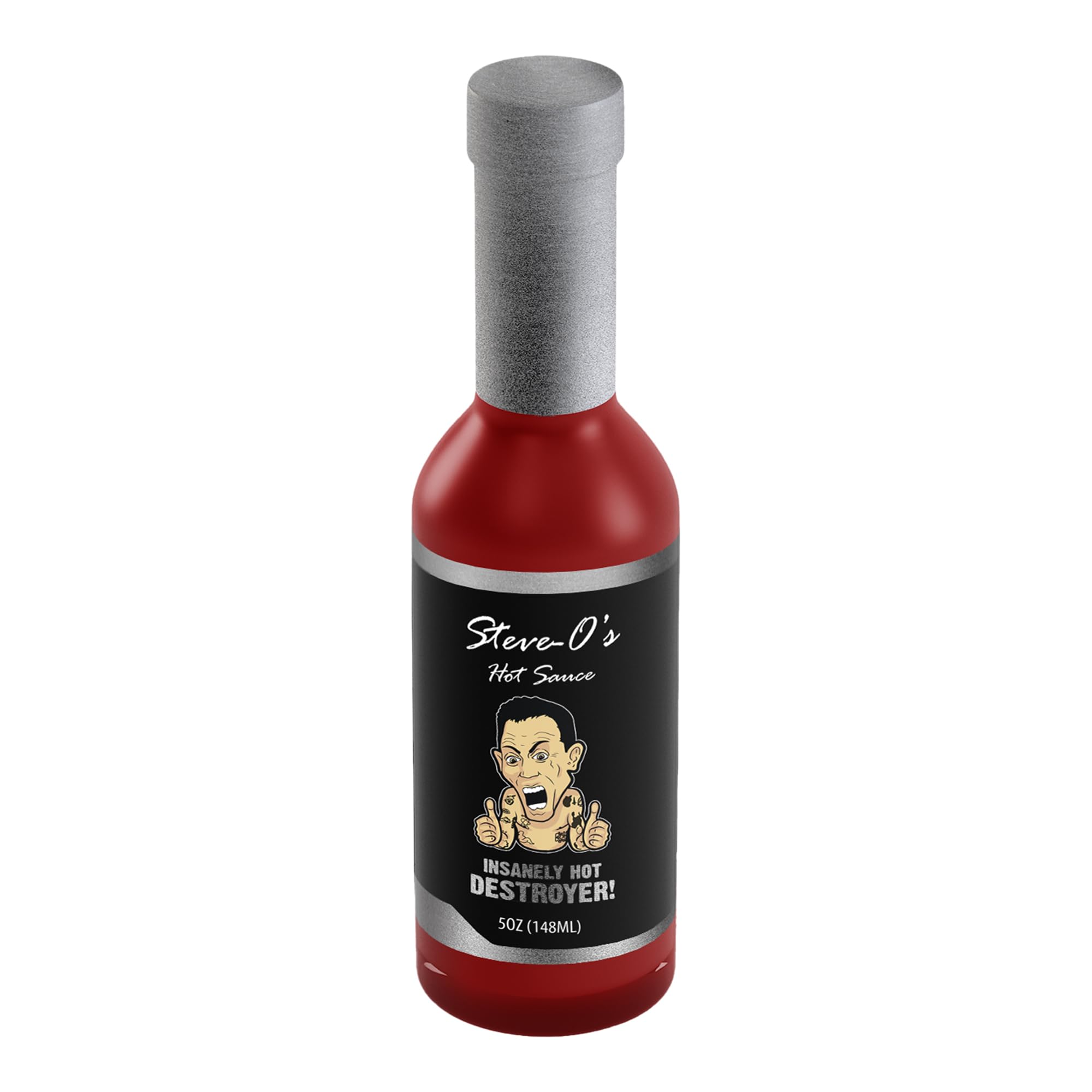 Steve-O's Destroyer Hot Sauce | Extreme Heat with Garlic, Scorpion, Naga Jolokia & Carolina Reaper Peppers | Spicy Sauce for Tacos, BBQ, Potatoes & Veggies | 5 fl oz