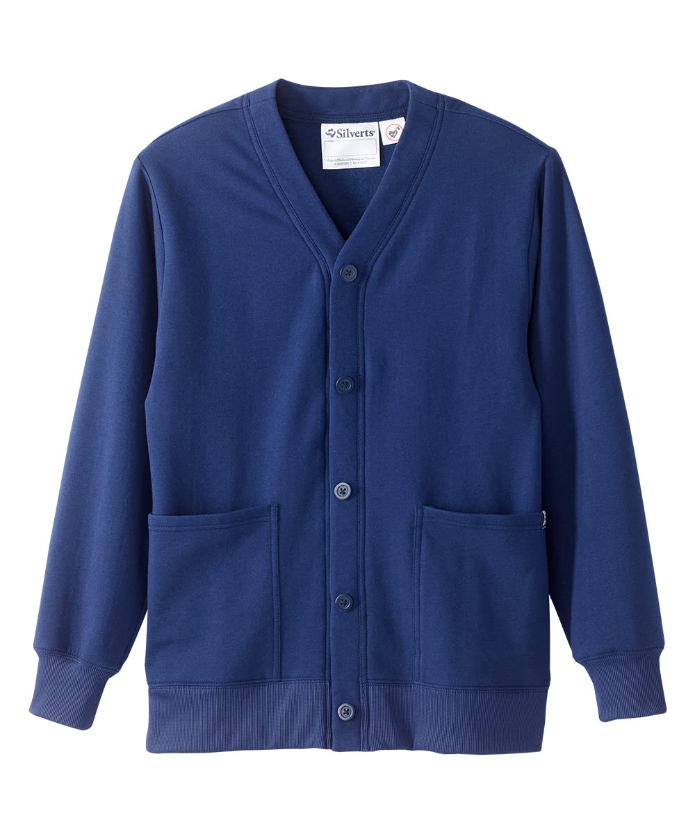 Silverts Women's Magnetic Button Fleece Cardigan - Ink Blue XL