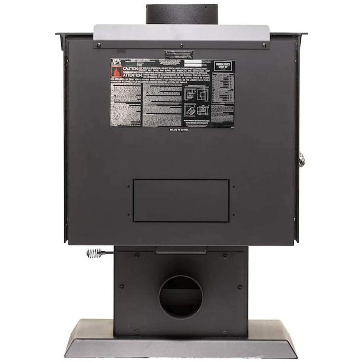 Ashley Hearth Pedestal Wood Burning Stove, Heats 1,200 Sq. Ft., EPA Certified, AW1120E-P, Black