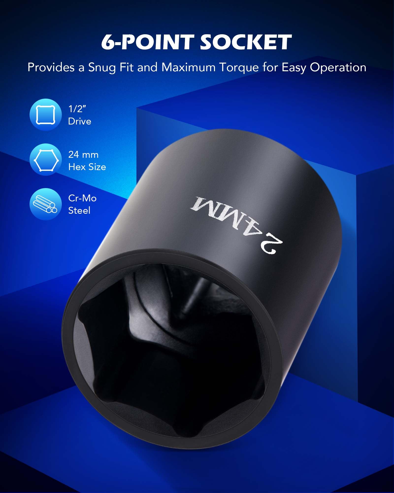 Orion Motor Tech Harmonic Balancer Puller for Engine Balancer Removal Replacement, LS Crank Pulley Puller Compatible with GM Chrysler Jeep Dodge, Harmonic Damper Puller with 24MM Socket