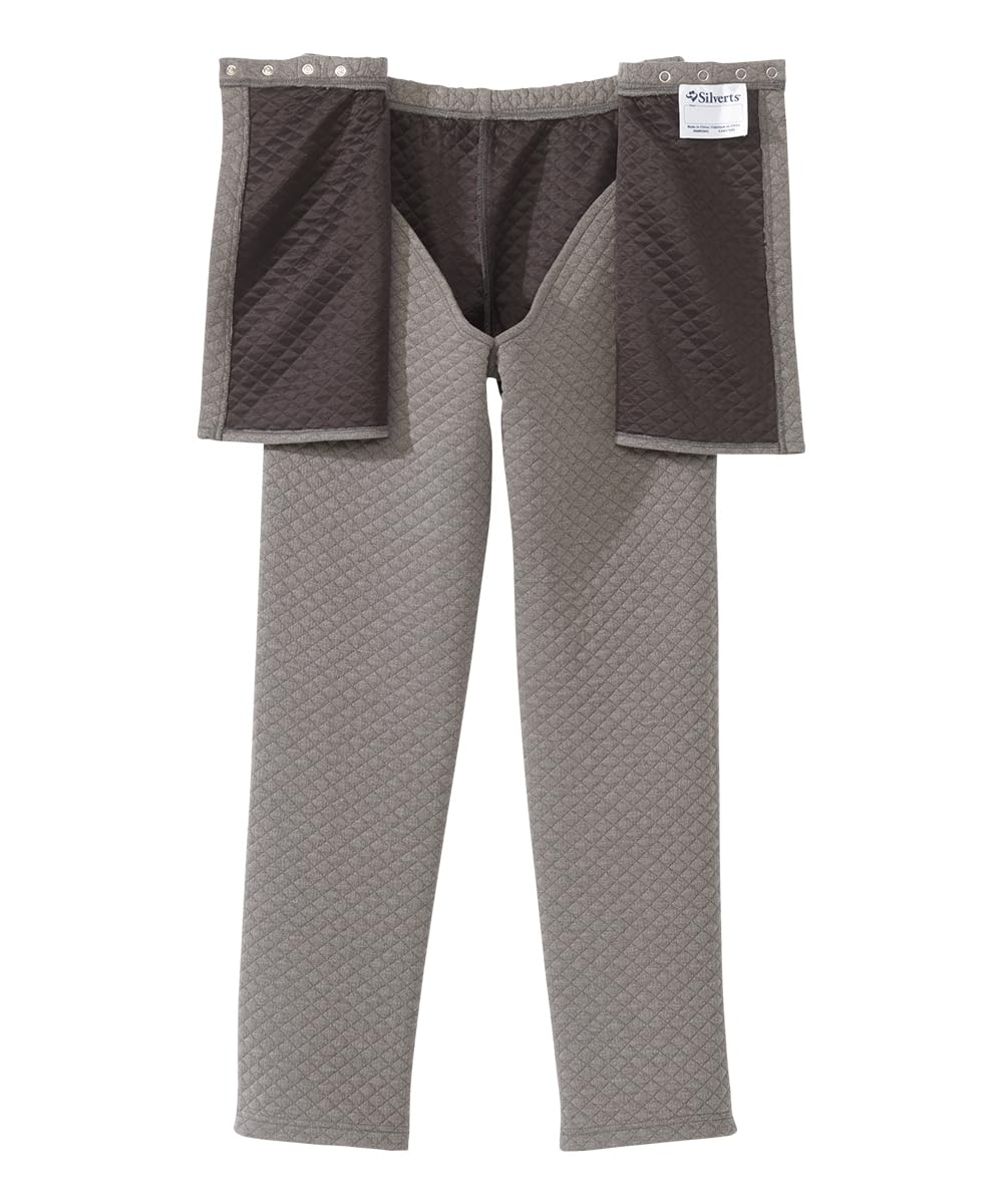 Women’s Assisted Dressing Adaptive Open-Back Tracksuit Pants - Heathered Gray MED