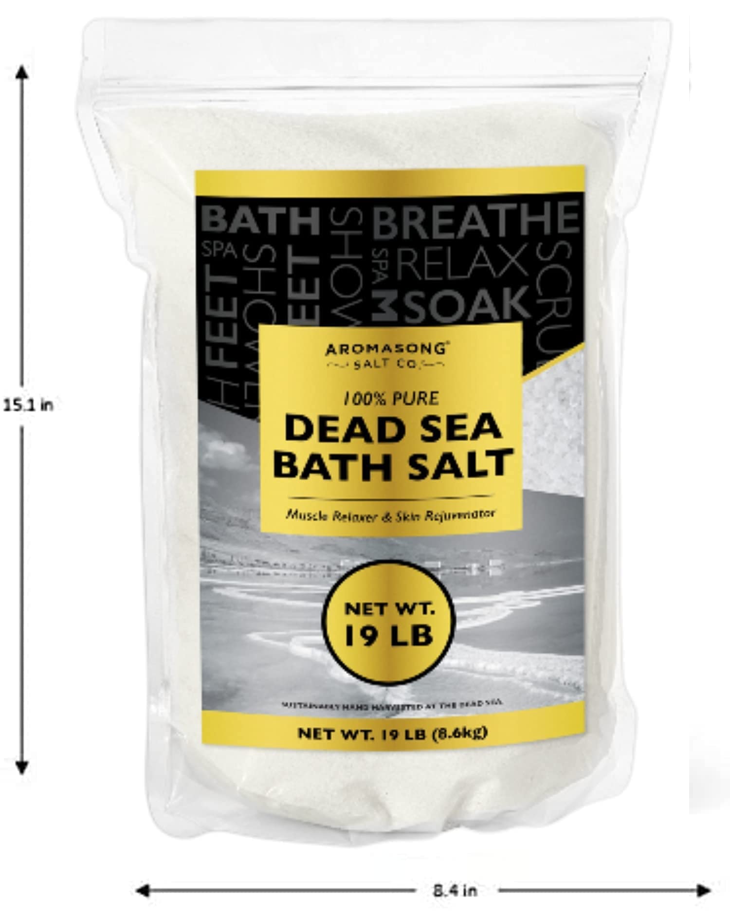 Aromasong 100% Pure Dead Sea Salt Duo: Unscented 19 LB with Lavender 5 Lb Dead Sea Salt for Relaxation