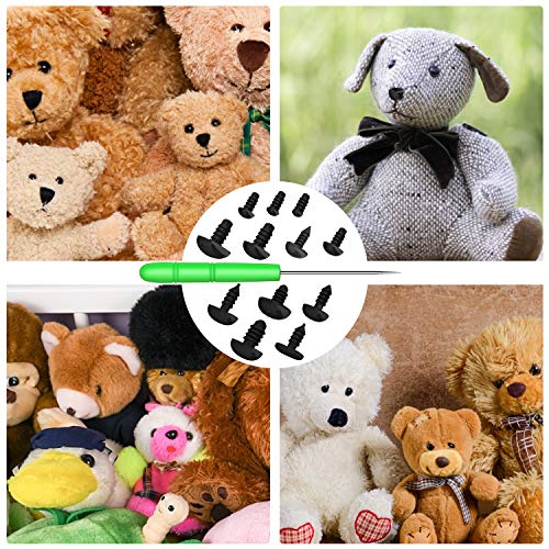 Safety Eyes and Noses, 172Pcs Large Safety Eyes for Amigurumi with Washers for Crochet/Dolls/Stuffed Animal(Black)
