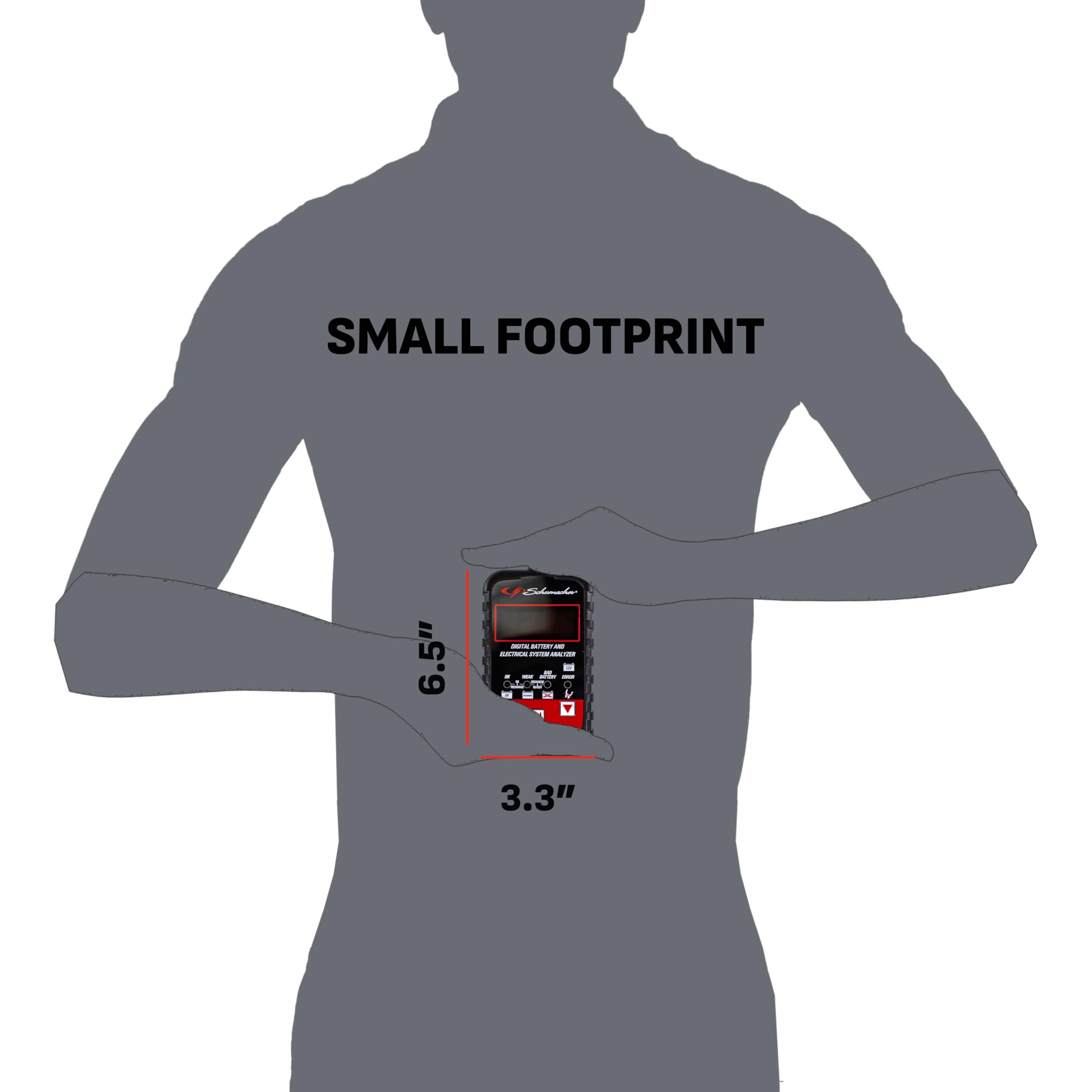 Schumacher Electric Digital Battery Tester, BT175, 3-in-1, 12 Volt, for Use with Motorcycle, ATV, Marine, Car, SUV, Truck, RV, and Classic Car Batteries