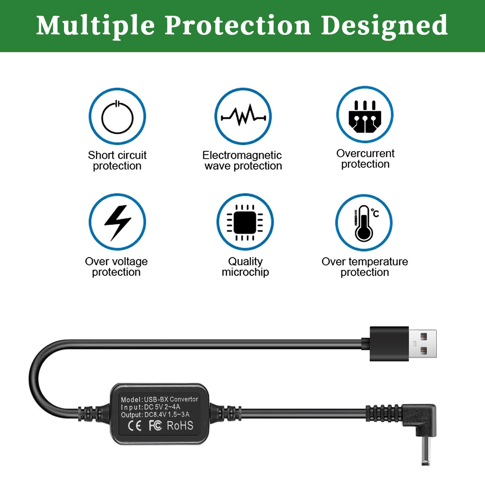 LP-E10 Dummy Battery USB Power Cord ACK-E10 Power Supply DR-E10 DC Coupler Kit for Canon EOS Rebel T7 T6 T5 T3 1100D 1200D 1300D 1500D 2000D, Kiss X50 X70 X80 X90 Cameras.
