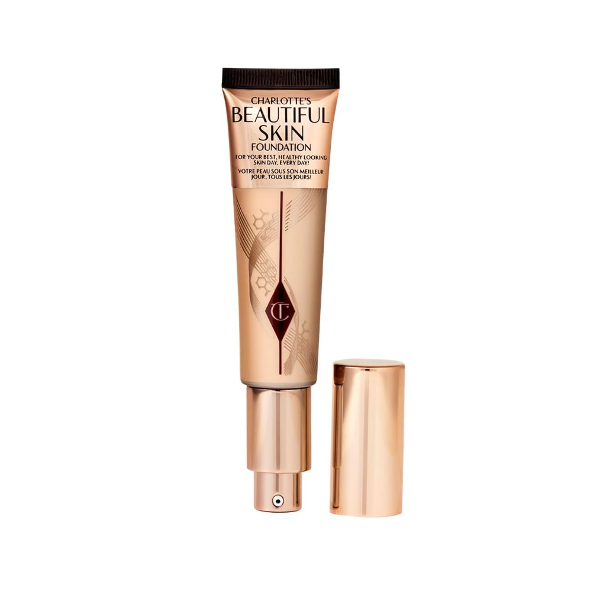 Charlotte Tilbury Beautiful Skin Medium Coverage Hydrating Foundation - Buildable Liquid Makeup for Instant Glow, Plumping Hydration & Lasting Skincare Benefits - 4 Neutral