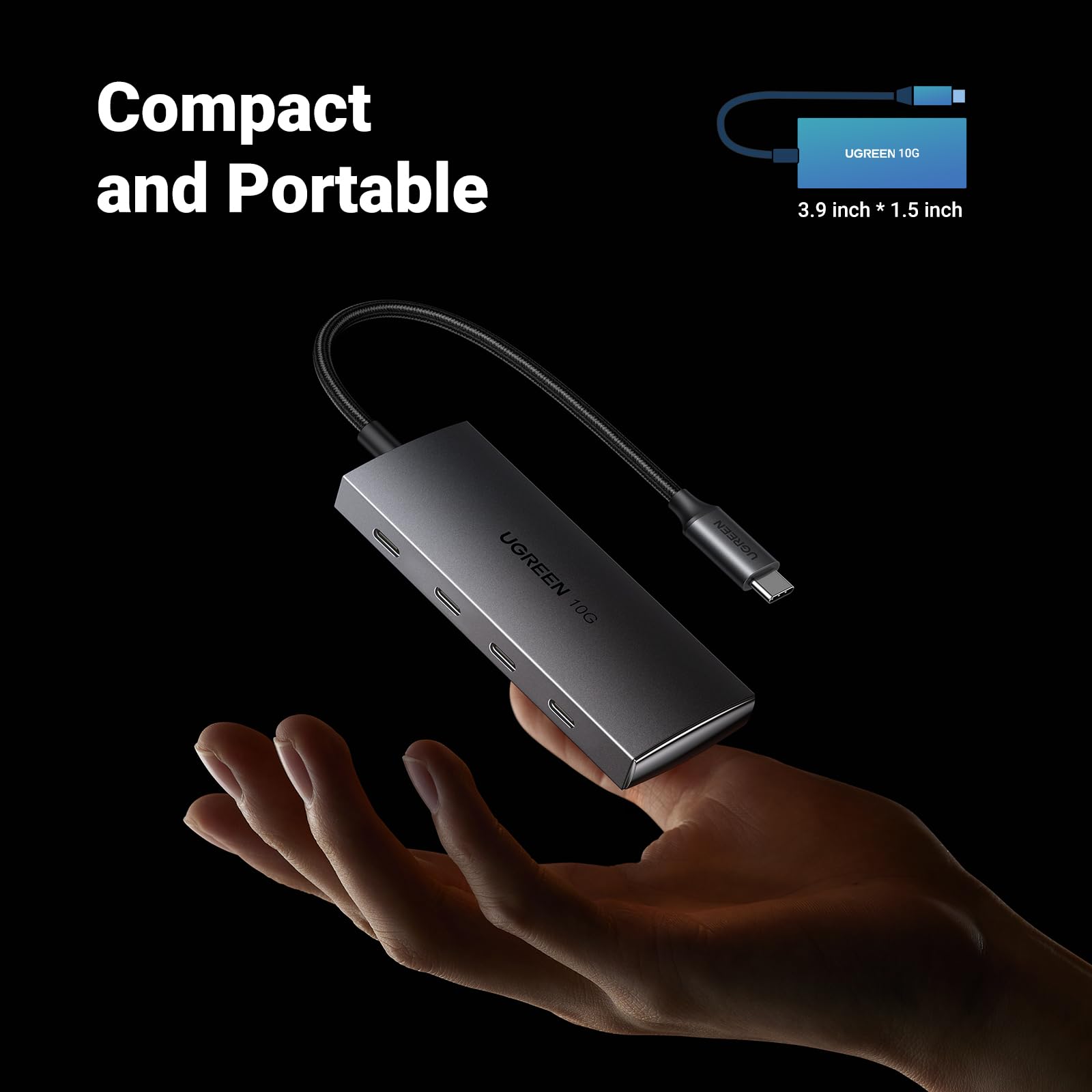UGREEN USB C Hub 10Gbps, 4 Ports USB 3.2 Adapter with 4 USB-C 3.2 Ports, High Speed USB-C Multiport Splitter for MacBook Pro, iMac, iPad Pro, iPhone 15/15 Pro, Galaxy S23, and More