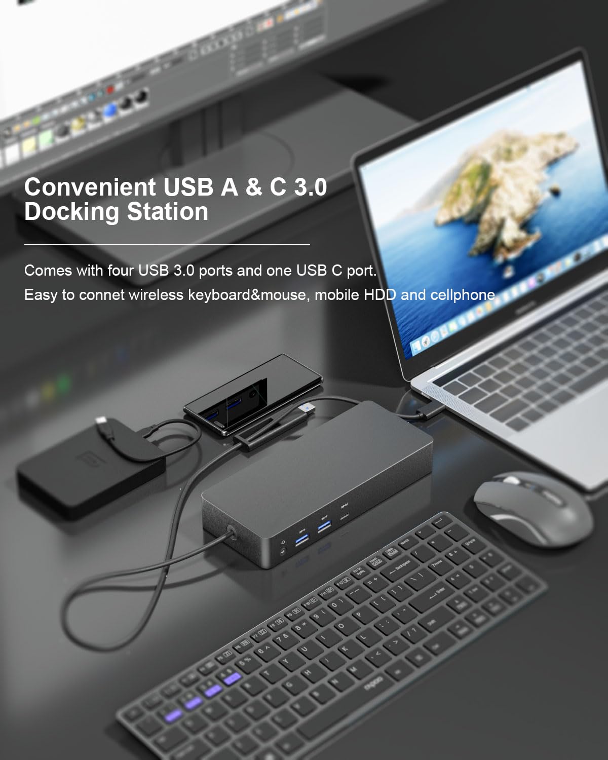 D6000 Universal Docking Station, USB 3.0 and USB C Triple 4K or Single 5K Display Docking Station with Two DisplayPorts and HDMI for Windows and Mac (DP HDMI USB 3.5mm RJ45 DC006)