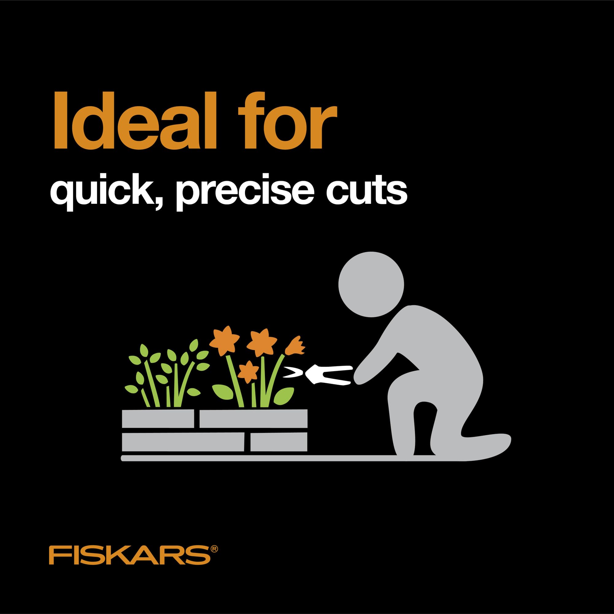 Fiskars Micro-Tip Rose Pruning Shears, 6" Garden Shears Non-Stick Coated Stainless Steel Blade, Gardening Scissors with SoftGrip Handle