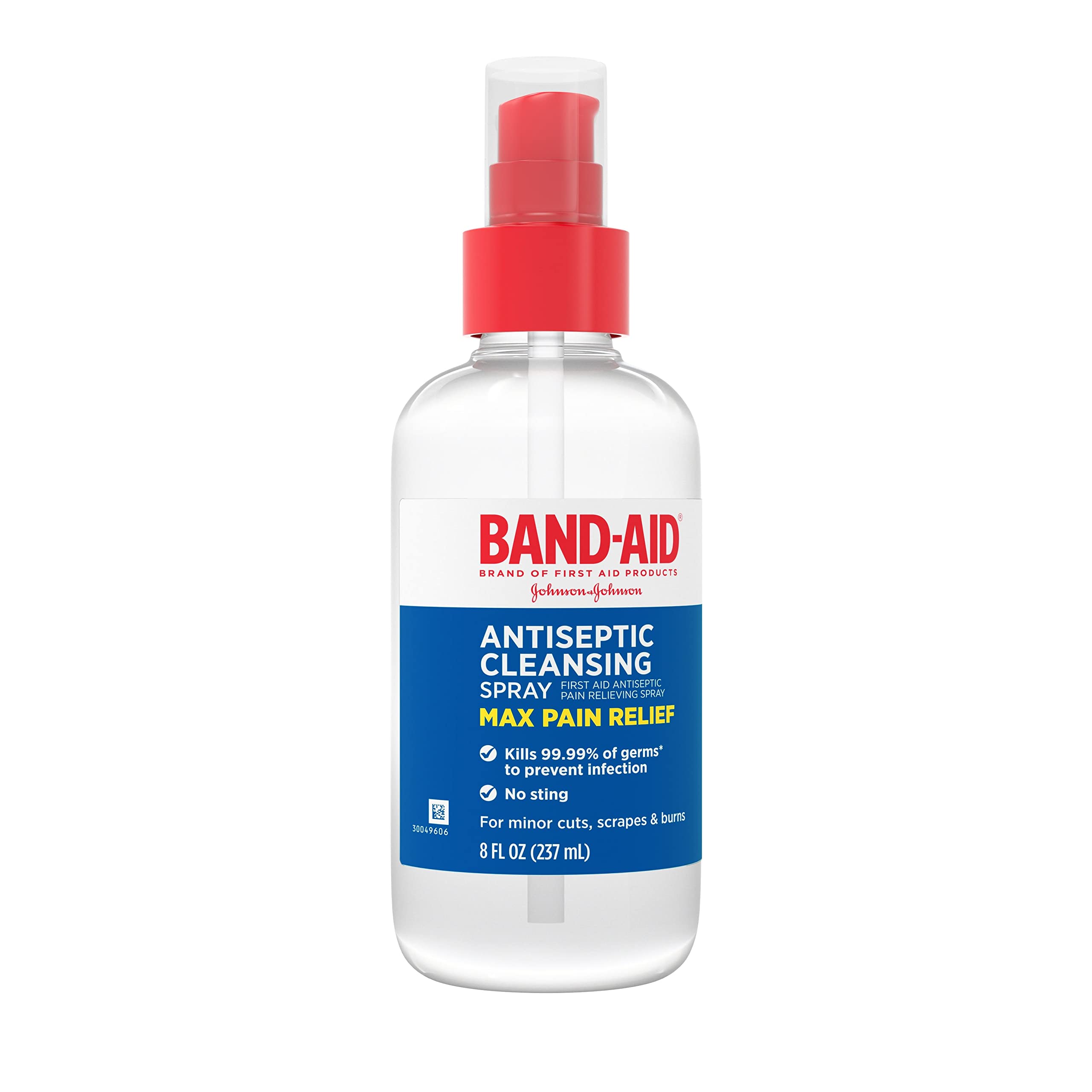 Band-Aid Brand Antiseptic Cleansing Spray, First Aid Antiseptic Spray Relieves Pain & Kill Germs, with Benzalkonium Cl Wound Antiseptic & Pramoxine HCl Topical Analgesic, 2 x 8 fl. oz