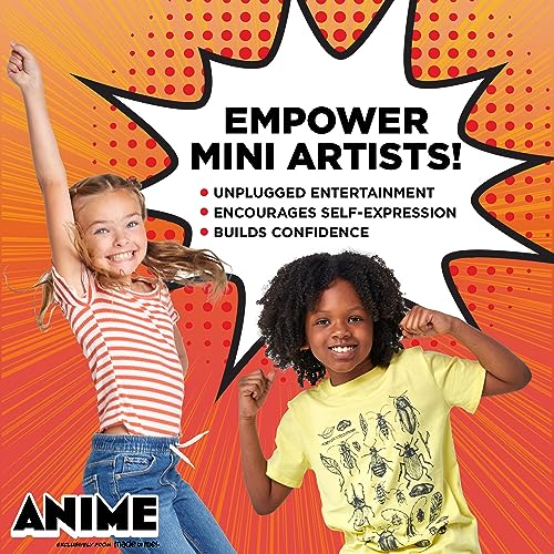 Made By Me Anime Color & Design Artist Set, 22-Piece Art Set, How to Draw, Create Comics, Make Manga & Sketchbook, Gifts for Enthusiasts, Arts & Crafts for Kids 6+