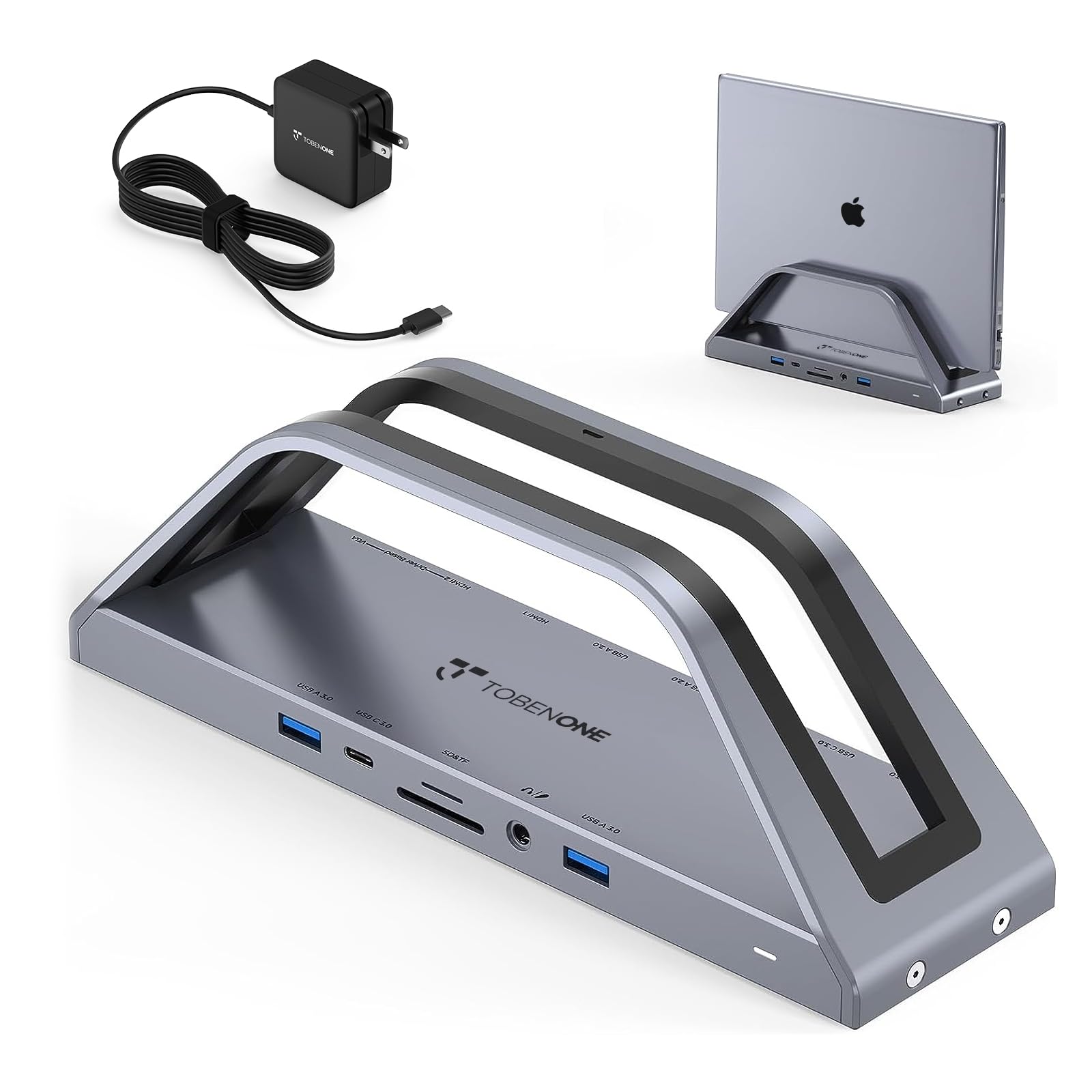 TobenONE USB C Docking Station Dual 4K Monitor for Thunderbolt and USB-C Windows and Mac M1 M2 M3,and ChromeOS, Universal USB C Dock with Dual 4K HDMI, Power Adapter, 6 USB, RJ45