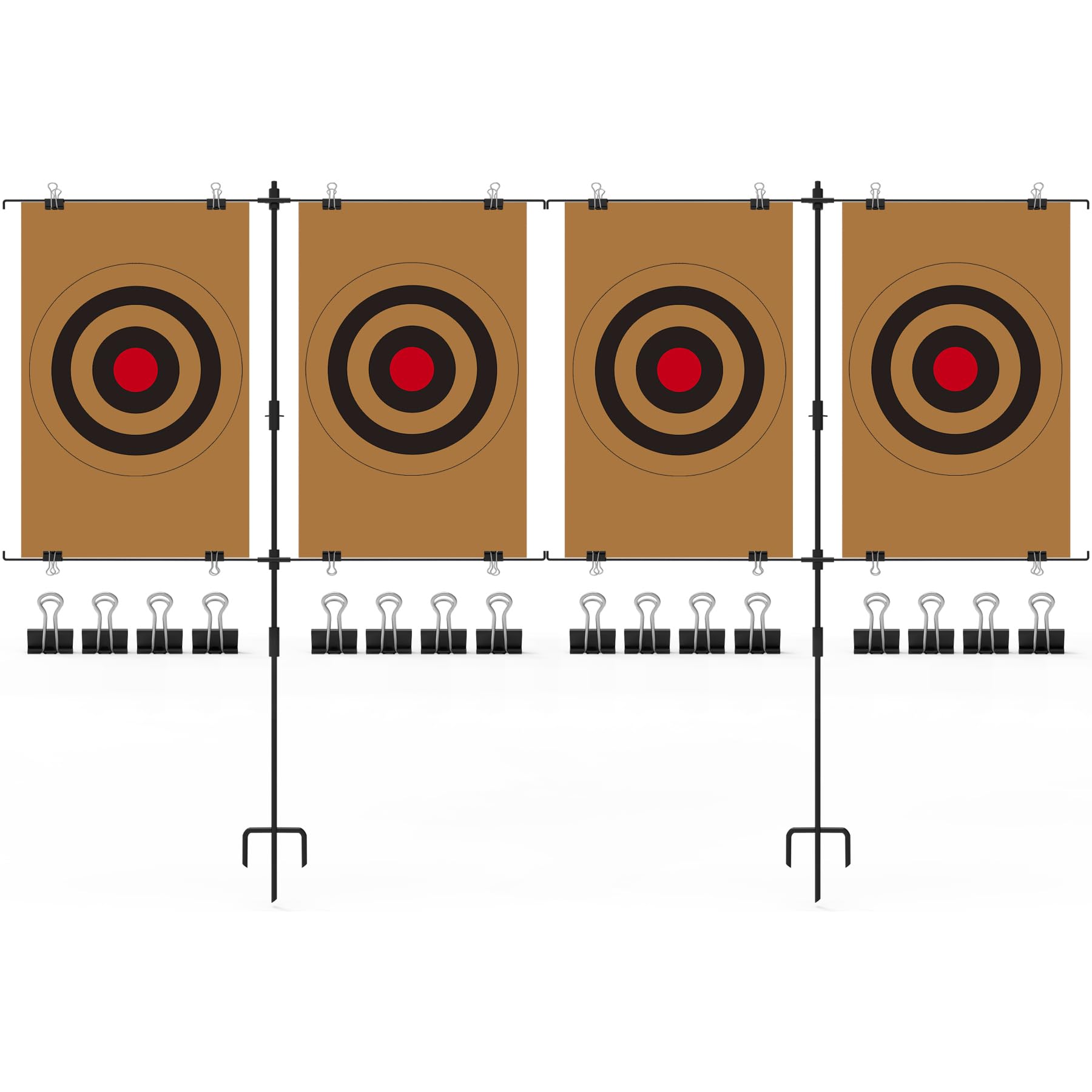 KNINE OUTDOORS Adjustable Shooting Target Stands, Paper Target Stand with 8 Metal Clips for Shooting Range, Adjustable Range from 3.2 to 26.0 Inches (2 Pack)