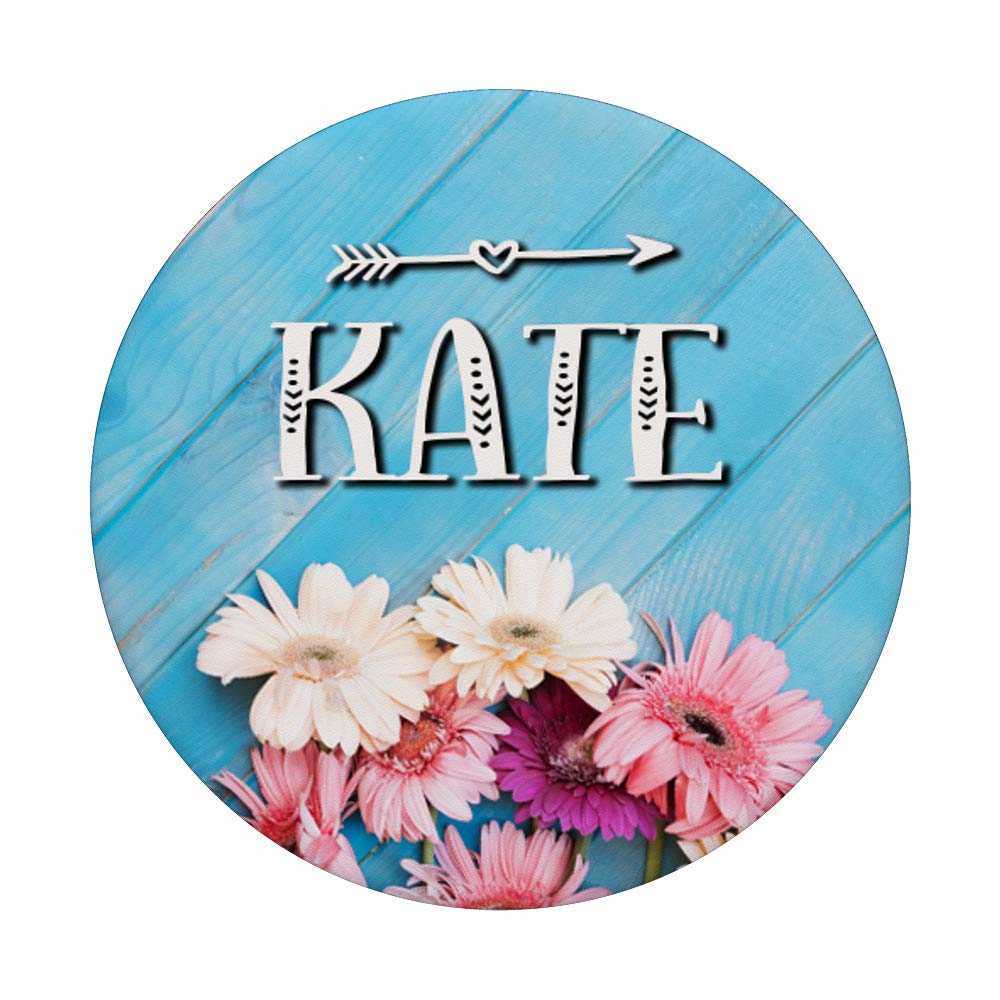 Farmhouse Style Blue Pink Flower Name Kate PopSockets PopGrip: Swappable Grip for Phones & Tablets