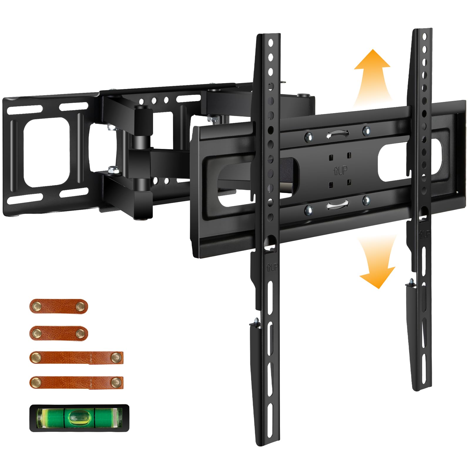 SweeEase 6 Arms TV Wall Mount for 26-65 inch, Full Motion Up Down Swivel Tilt Level Retractable TV Bracket for Flat Curved Max 110 lbs Max VESA 400x400mm TV, 8"-16"Wood Stud Articulating TV Wall Mount