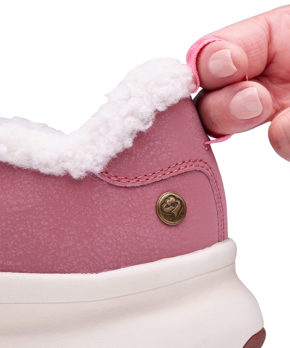 Silvert's Adaptive Clothing & Footwear Women’s Extra Wide Comfort Shoes with Sherpa Lining - Pink 6.5