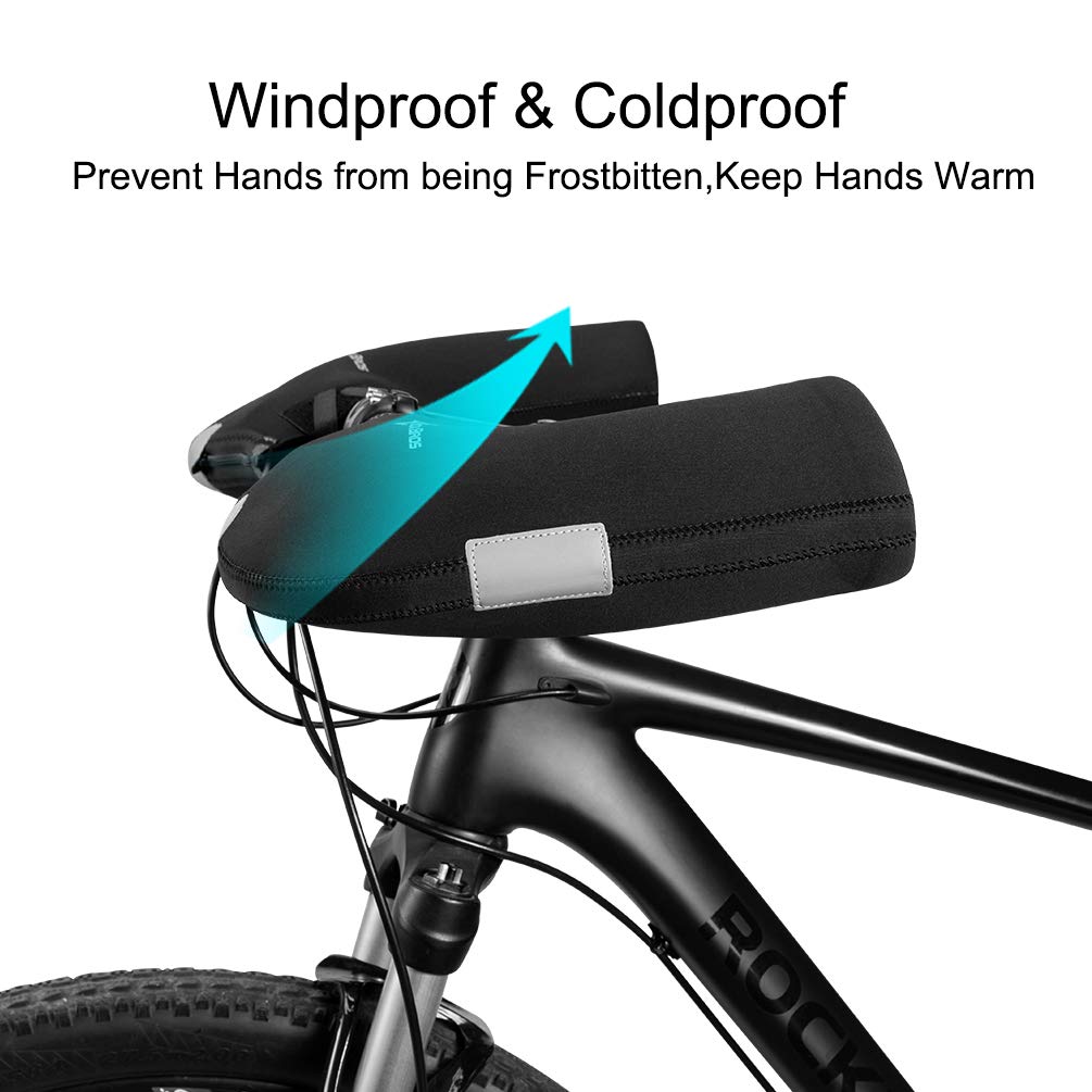 ROCKBROS Handlebar Mittens Cold Weather Mountain Bike Handlebar Mittens Windproof & Coldproof Commuter MTB Bicycle Bar Warmer Covers