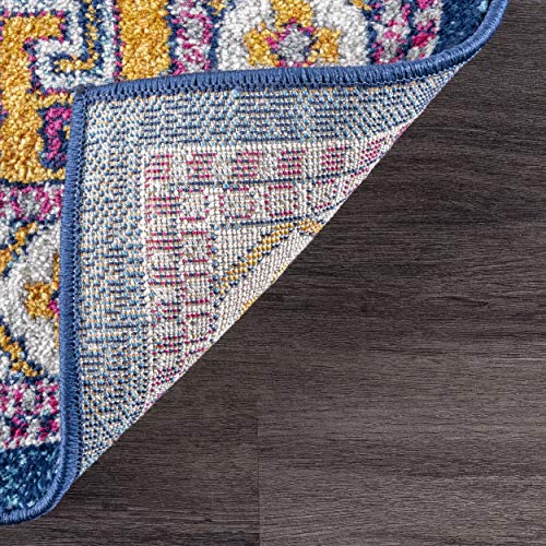 nuLOOM Vintage Lorena Tribal Area Rug, 8' Round, Navy