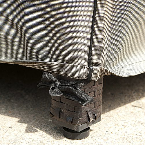 Budge P4A02PM1 English Garden Square Patio Table Ottoman Cover Heavy Duty and Waterproof, Extra Large, Two-Tone Tan