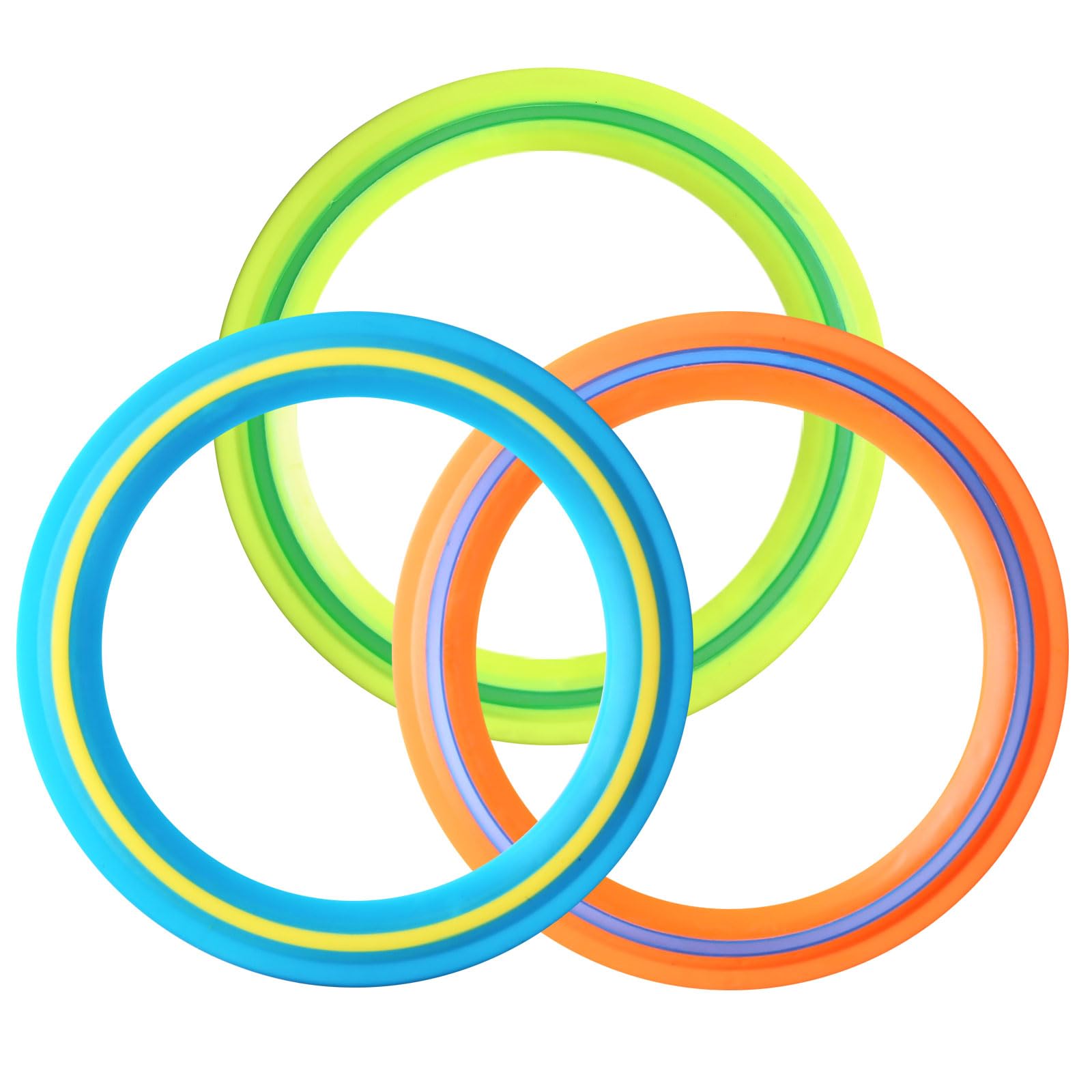 Flying Disc for Kids Adults 11 inch Flying Ring, 3 Pack Beach Backyard Sports Play Soft Discs,Best Sport Outdoor Tossing Toy Gift for 4+ Year Old Boys Girls Family 3PCS (Yellow,Orange & Turquoise)