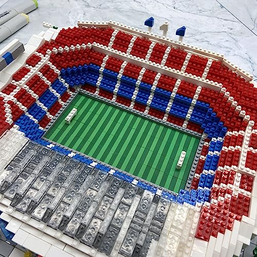 Barcelona Soccer Stadium Micro Blocks Building Sets, Micro Mini Bricks Architecture Building Block Sets for Adults, Football Field Building Blocks Gift for Girls and Boys Aged 14 and Up