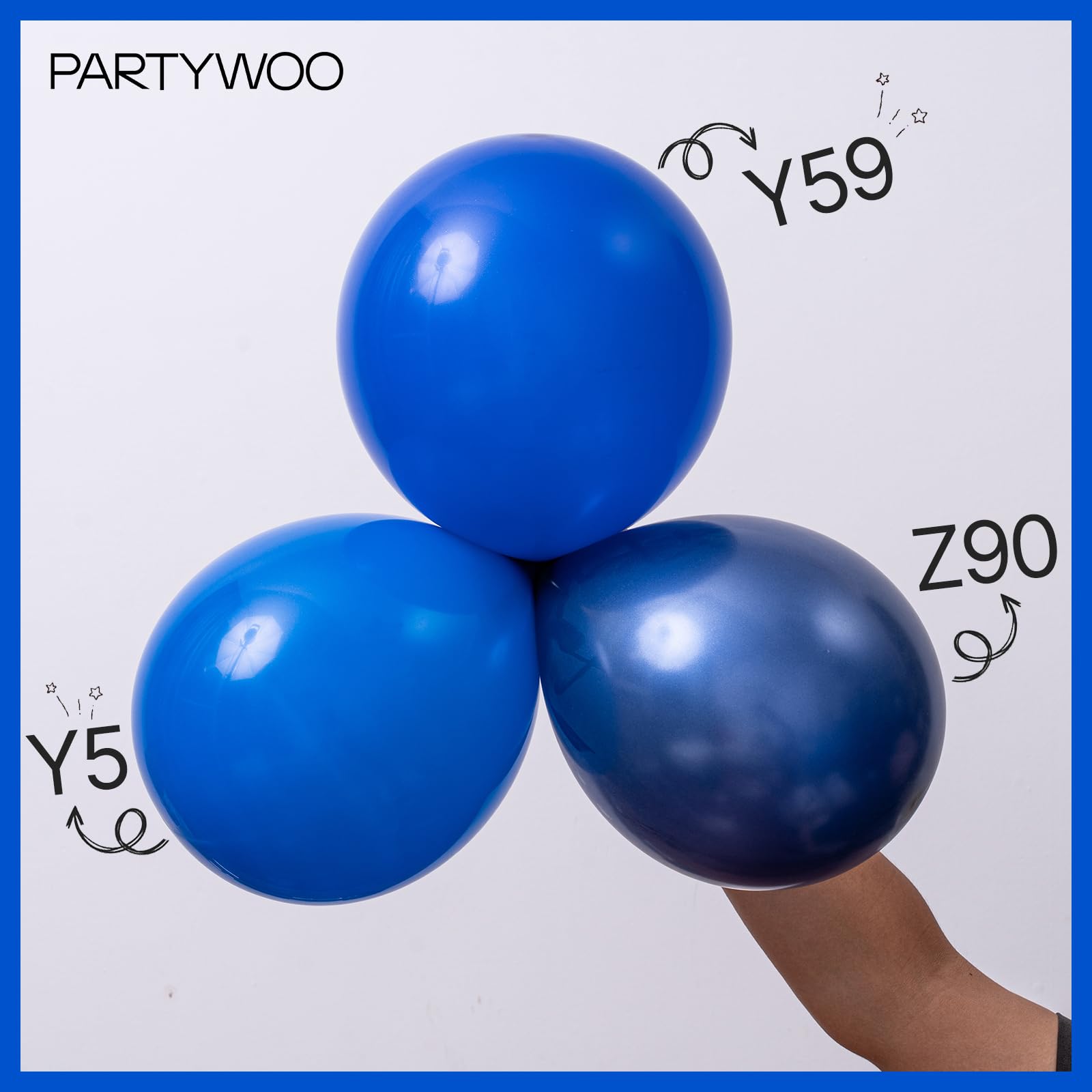 PartyWoo Royal Blue Balloons 52 pcs 12 Inch Matte Dark Blue Latex Balloons for Graduation Independence Day Memorial Day Baseball Baby Shower Gender Reveal Birthday Party Decorations Blue-Y59