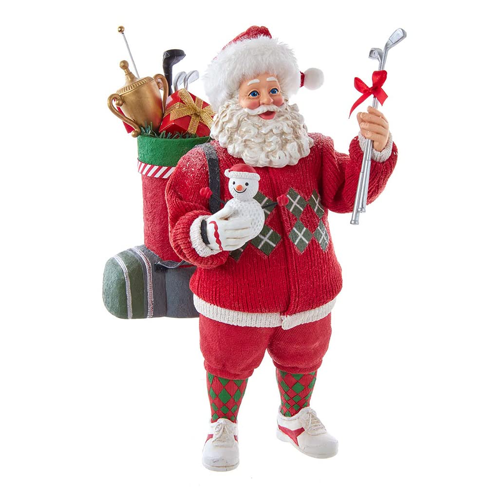 Kurt S. Adler 10.5-Inch Fabriché Golf Santa Table Piece