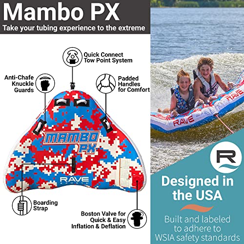 RAVE Sports Mambo Boat Towable Tube - Inflatable Boating Tube for 1-3 Riders