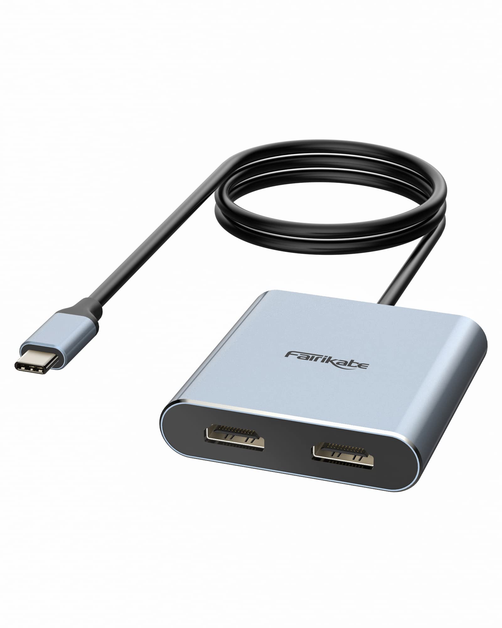 USB C to Dual HDMI Adapter 4K 60Hz, Splitter 2 Monitors Extended Display, Type C Hub Multiple Docking Station for Laptop(DP Alt Mode Required) Compatible with Thunderbolt 3…