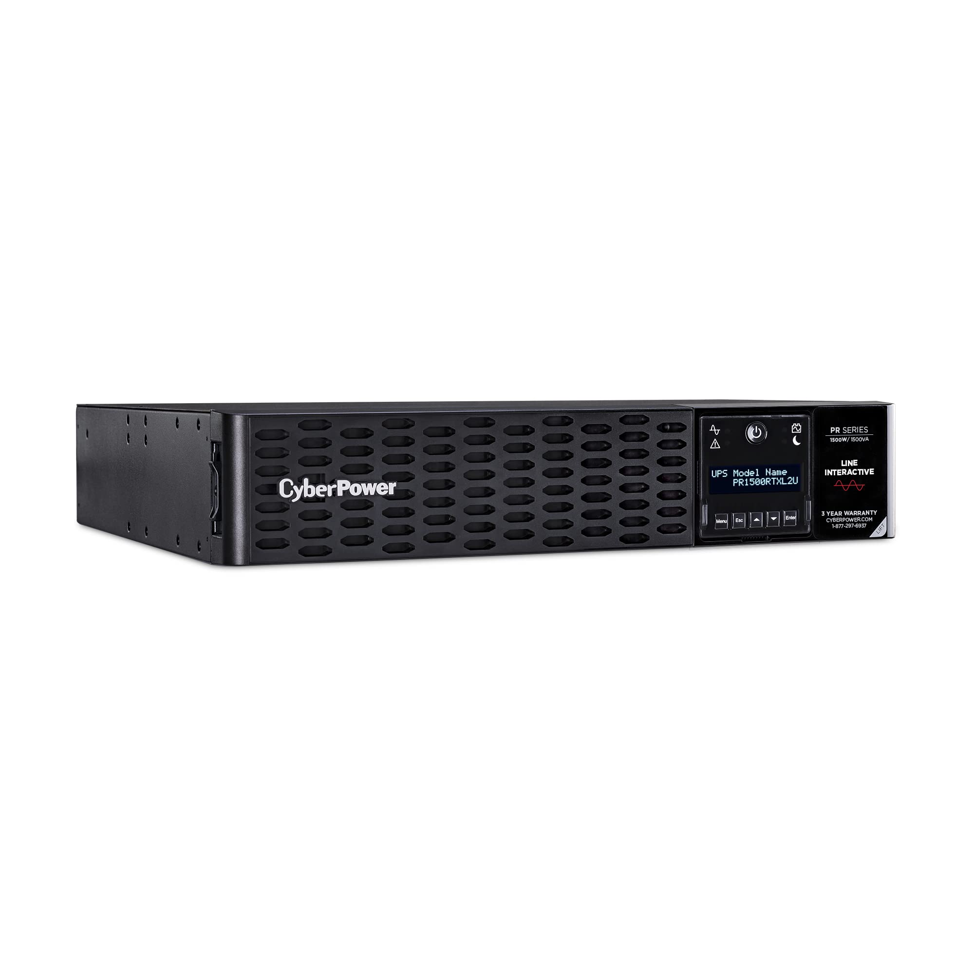 CyberPower PR1500RTXL2UN Smart App Sinewave UPS System, 1500VA/1500W, 8 Outlets, 2U Rack/Tower, RMCARD205 Pre-Installed, EBM Option, Black