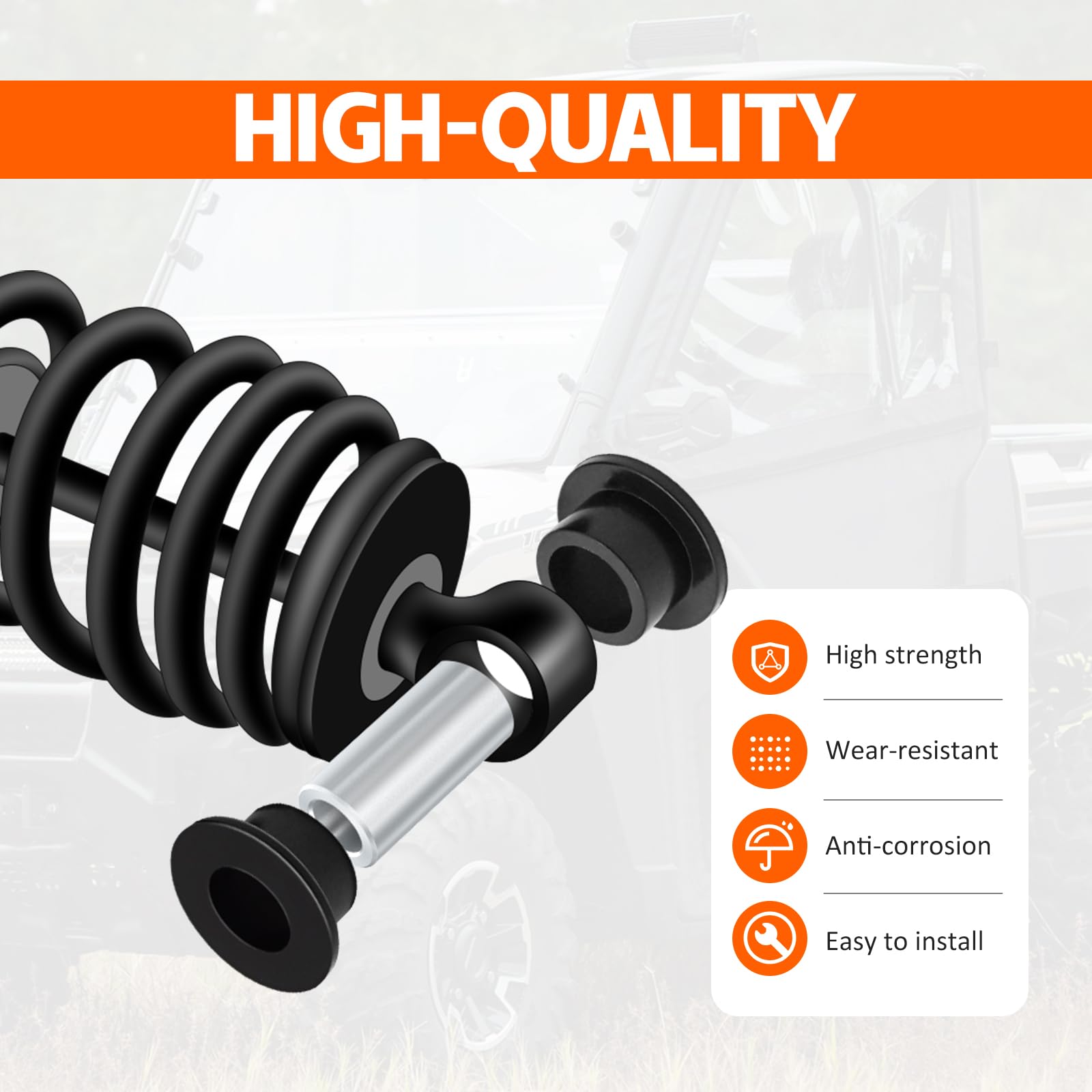 Front Shock Bushing Sleeve Kit for Polaris Ranger 1000 900 800 700 570 500 Diesel Brutus PRO XD