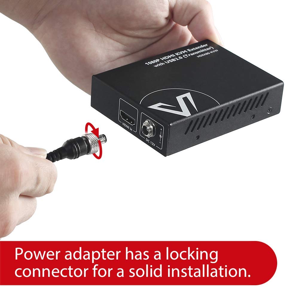 AV Access HDMI KVM USB Extender Over Cat5e/6/6a/7 260ft/80M, 2 USB 2.0 Ports, Zero-Latency, Plug and Play, PoE, No Driver, Supports All Operating System, Keyboard and Mouse USB Over Ethernet