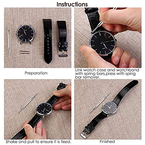 Aokelily 360pcs Spring Bar Tool Kit, includes 18 Sizes of Stainless Steel Link Pins (10mm - 27mm), Aluminum Alloy Spring Bar Tool for Strap Replacement and Watch Pin Removal (18 Sizes)