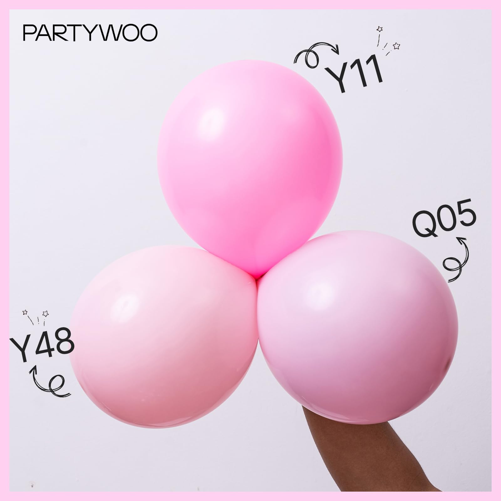 PartyWoo, 100 pcs Pastel Pink Balloons (12 Inch), Balloon Garland & Arch Decorations, Birthday, Wedding, Baby Shower, Unisex