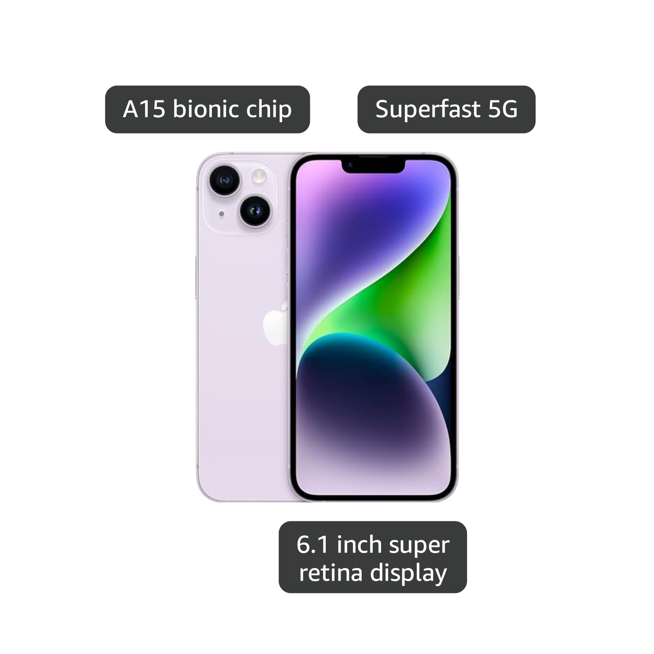 Apple iPhone 14, 128GB, Purple for T-Mobile (Renewed)