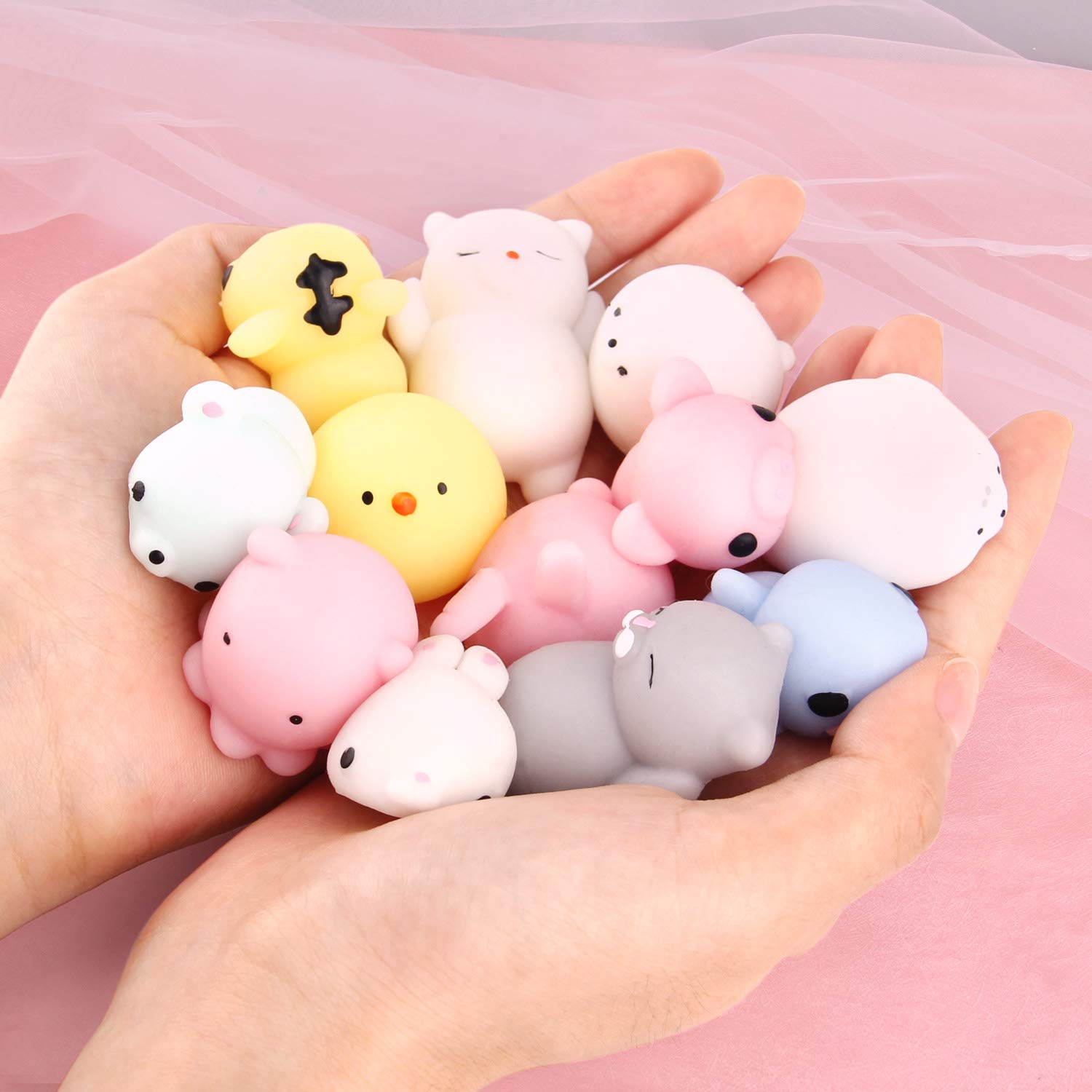 SEKEAHU Mochi Squishys Toys, Christmas Party Favors 25pcs Mini Kawaii Squishies, Stocking Stuffers for Kids Teens Adults, Treasure Box Toys for Classroom Supplies, Birthday Gifts for Kids Boys Girls