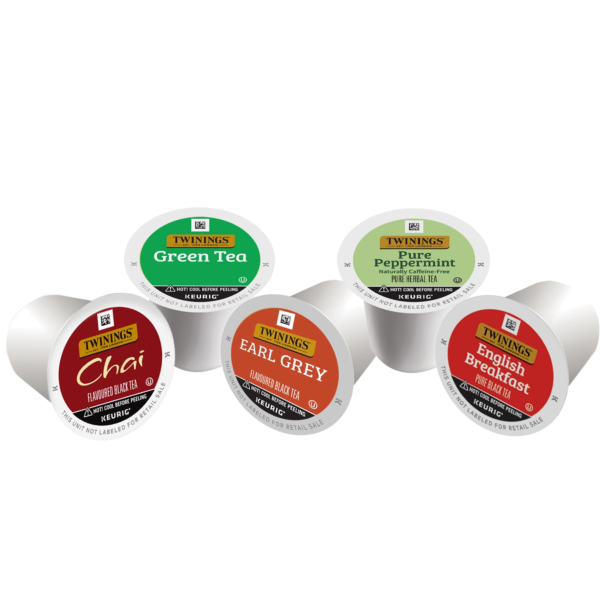 Twinings K-Cup Pods Variety Pack, Includes English Breakfast, Earl Grey, Chai, Green, and Peppermint for Keurig and Single Cup Brewers, 10 Count (Pack of 1), Enjoy Hot or Iced