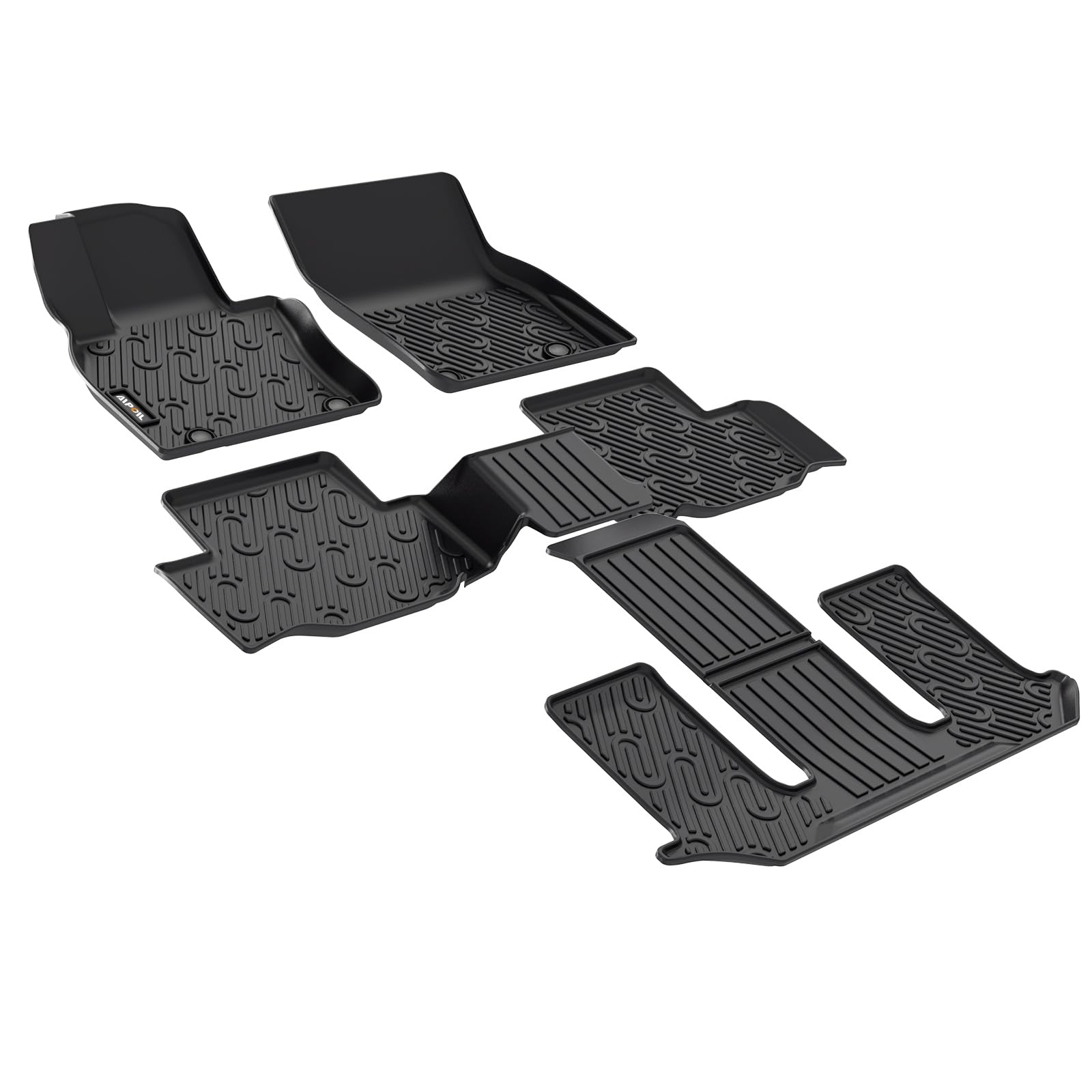 AIPOIL® Floor Mats Custom for 2024 2025 Mazda CX90 & CX-90 PHEV(6&7 Passengers) 丨Fits 1st & 2nd & 3rd Row丨TPE All Weather Anti-Slip Floor Liners丨 Full Set mats Car Accessories, Black