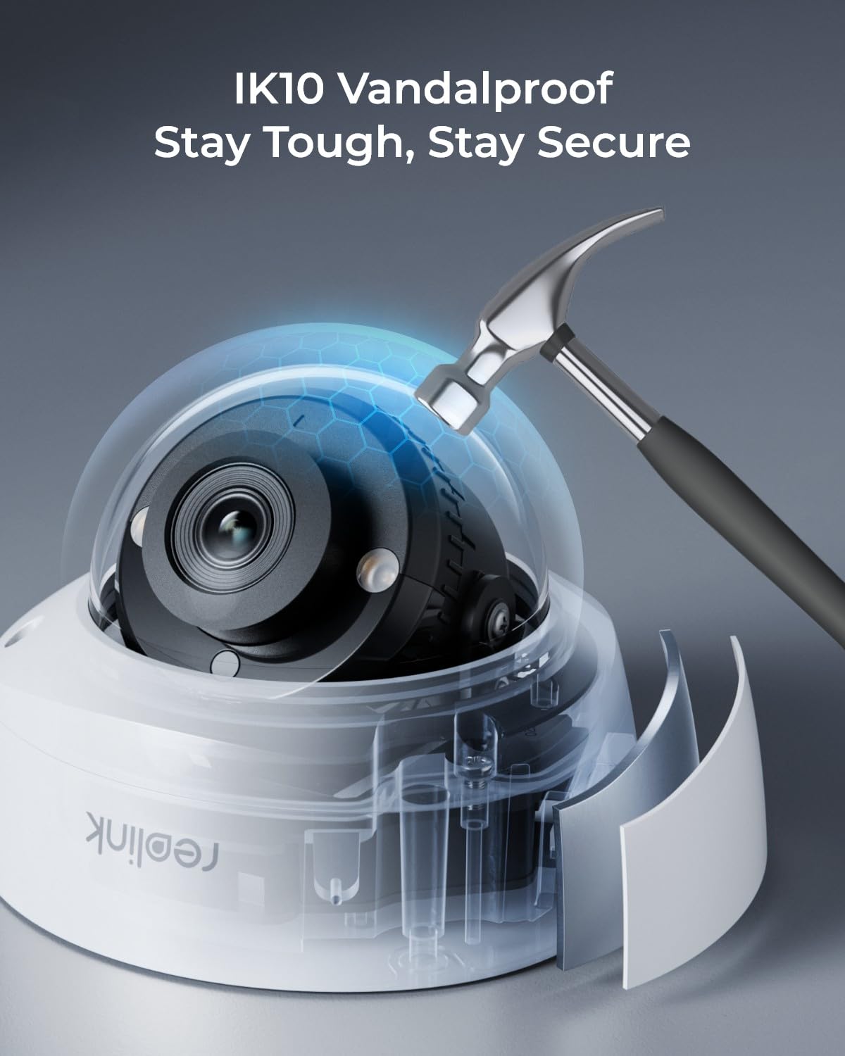 REOLINK 4K Security Camera System, 4pcs 4K UHD IK10 Vandalproof PoE Surveillance Cams Wired Outdoor, 8CH NVR 2TB HDD, Color Night Vision, Smart Detection, 2-Way Audio, IP67 Weatherproof, RLK8-800V4