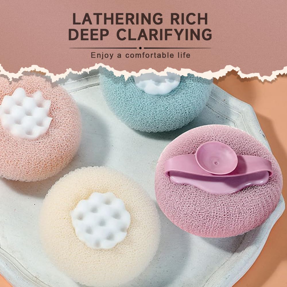 Super Soft Sunflower Suction Cup Bath Ball, 2025 New 2-in-1 Sunflower Bath Ball Exfoliating Bath Sponge Cleaning Brush, Sponge Mesh Pouf Shower Ball for Women, Men Shower (Mix-8Pcs)