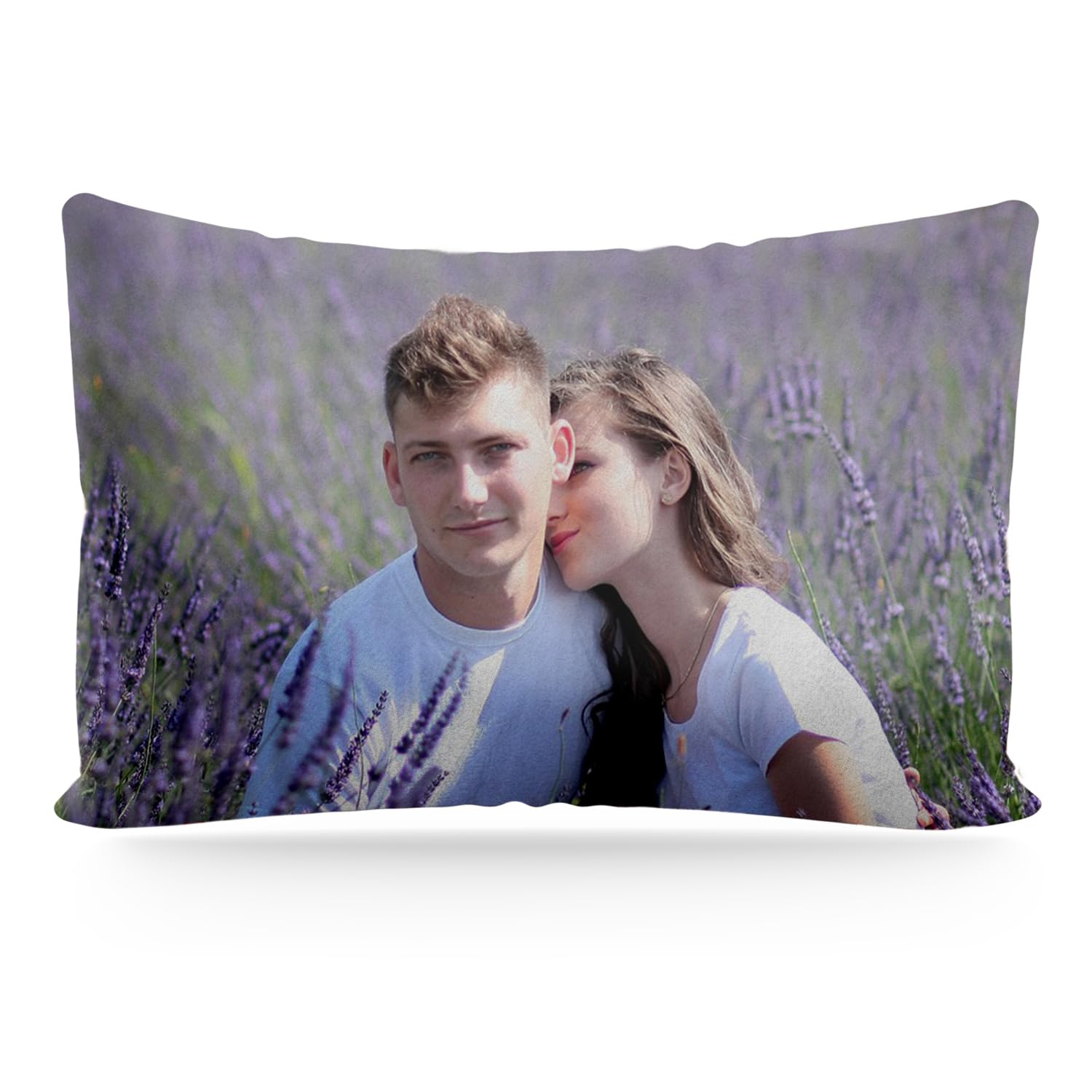 GagetElec Custom Pillows with Picture (16 Inch X 24 Inch Optional Pillow Insert) Personalized Couple Photo PillowCover,Optional Two-Sides Design Printed,Custom Gifts for Couples,Mother,Father