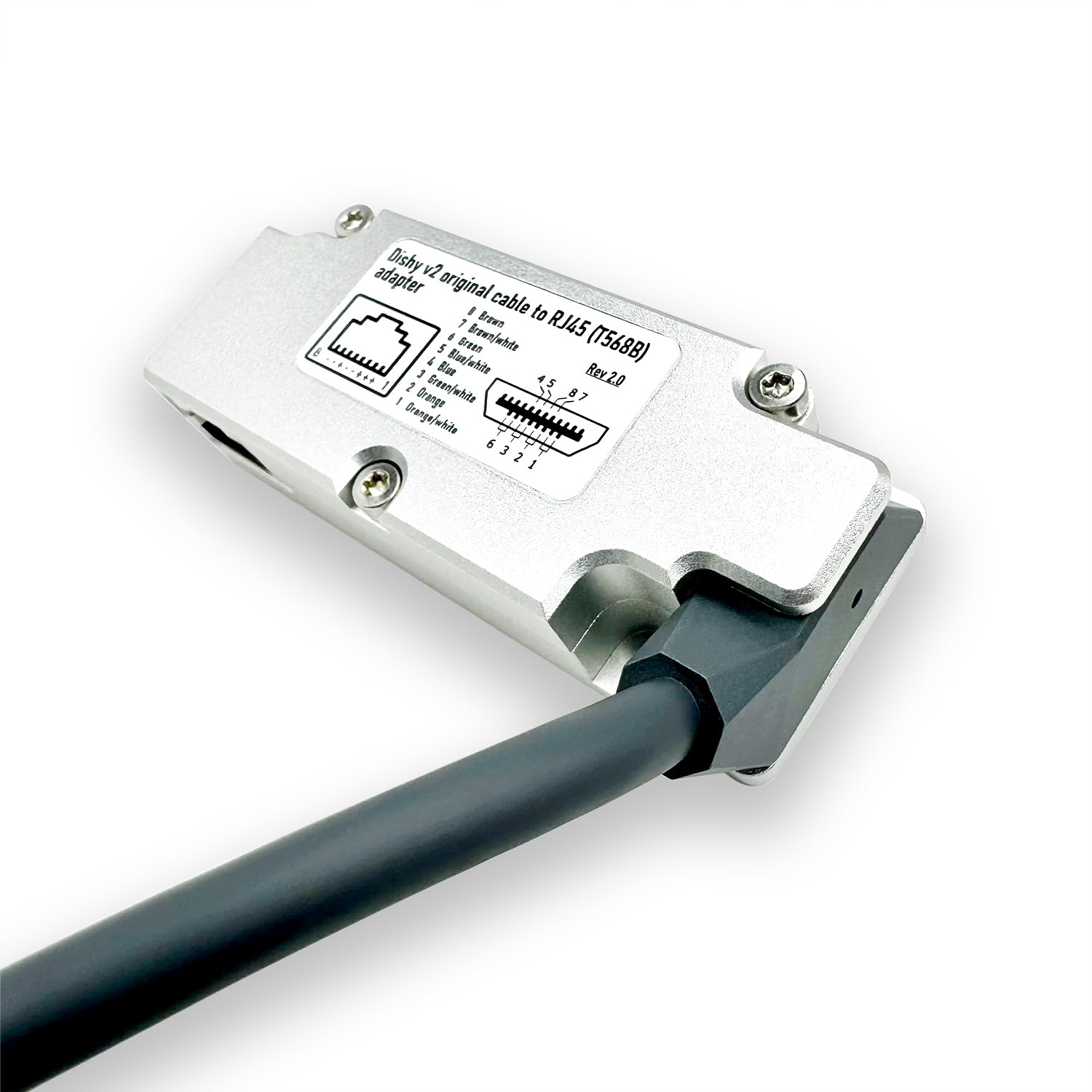 YAOSHENG Rectangular Dishy Cable Adapter to RJ45. Connect Your Dishy V2 to PoE Injector Quickly and Easily.